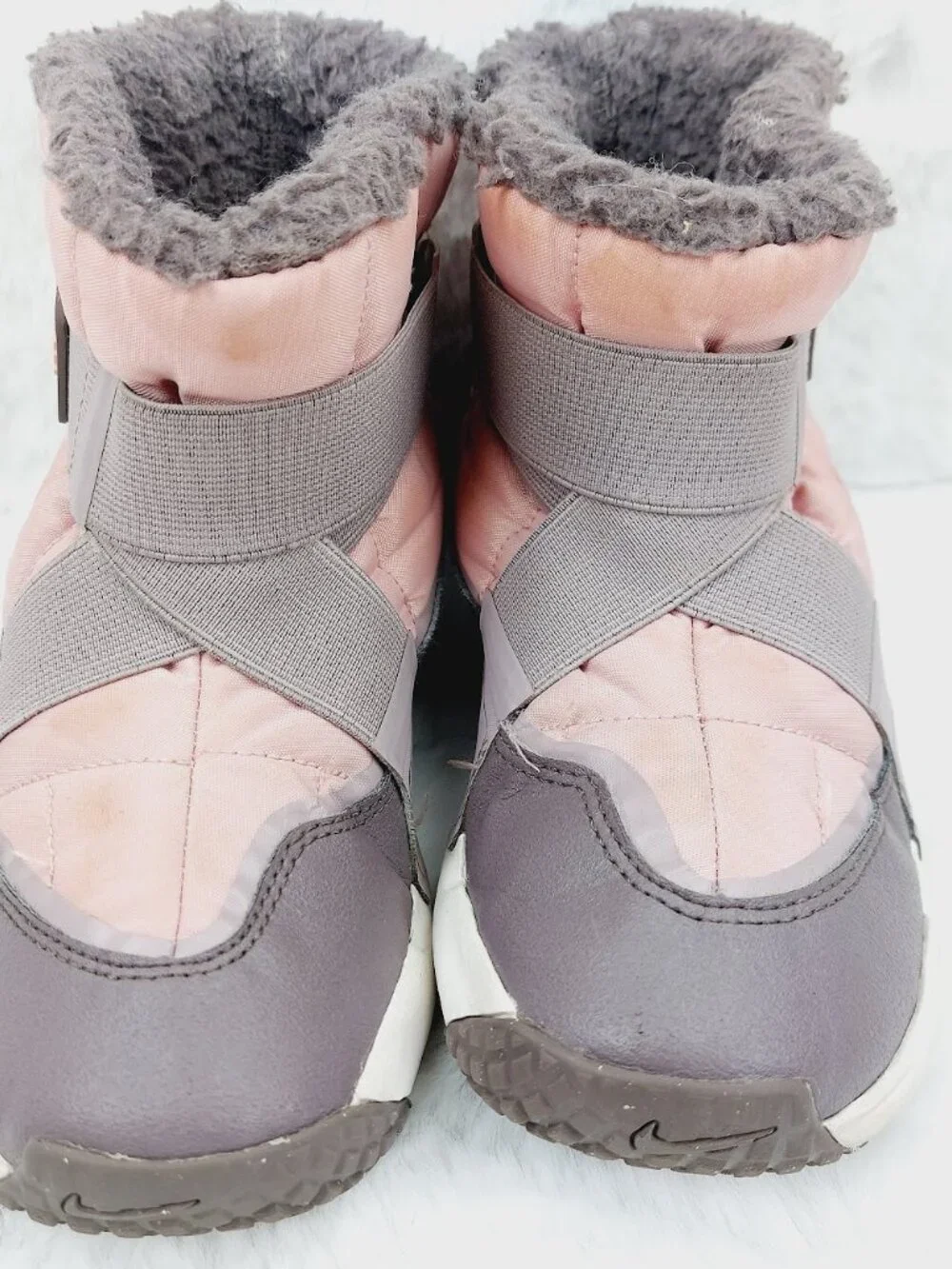 Nike Youth Girls' Pink Glaze Flex Advance Faux Fur Snow Winter Boots Size 2Y